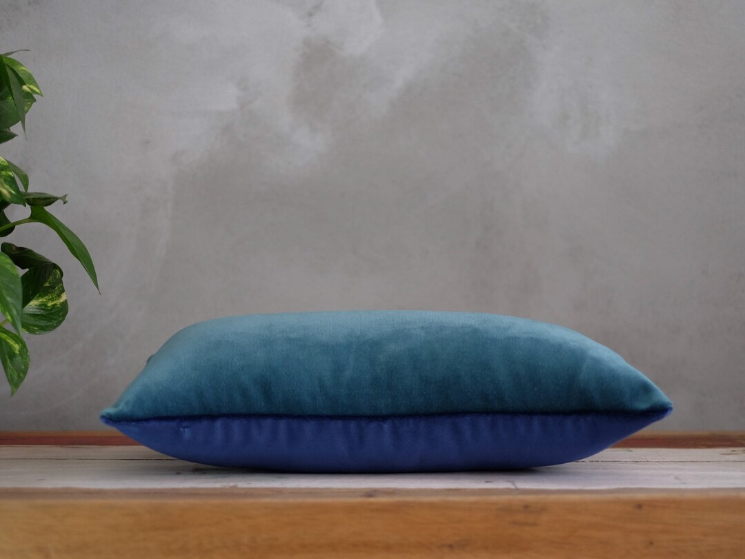 Dark Blue Teal Velvet Throw Pillow for Boho Hygee Decor Deep Etsy