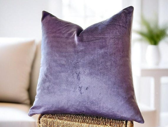 EUCIOR Samt-Kissen 2er-Set – Violett & Silber, 50x50 Cm, Glitzernd, Mit Reißverschluss, Für Sofa & Bett