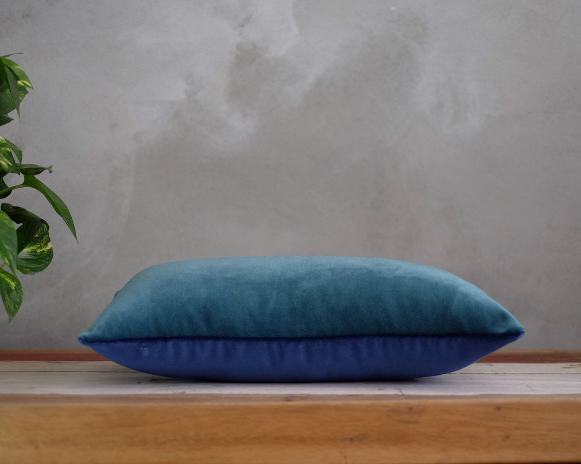 Dark Blue Velvet Pillow Case Solid Blue Pillow Cover Soft Etsy