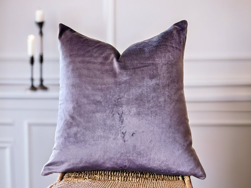Lavender Velvet Pillow Purple Throw Pillow Lila Cushion Violet Euro Sham Luxury Velvet Couch Pillow Cozy Home Decor Boho Accent Pillow Etsy