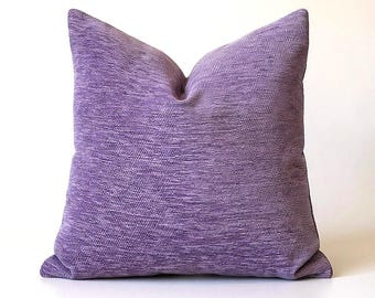 Lavender Purple Textured Pillow Cover, Woven Lilac Cushion Cover, Modern Boho Throw Pillow Case, Custom Size Sofa Decor