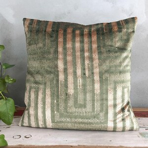 Sage Green Pillow, Sage Velvet Pillow, Velvet Throw Pillow, Olive Green Gold Cushion, Boho Couch Pillow, Accent Pillow 12x20, New Home Gift
