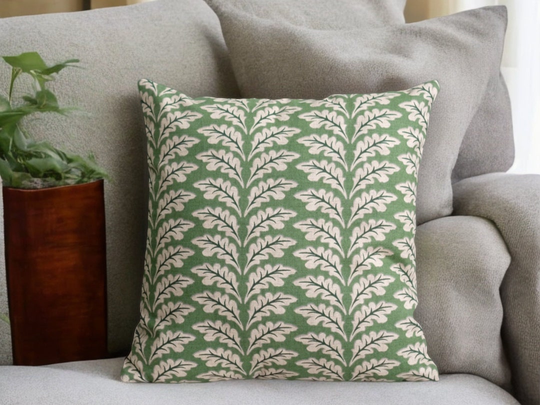 Green Pillow Cover, Hunters Green Cushion, Bohemian Euro Sham