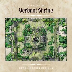 DnD/RPG Encounter Maps - Verdant Shrine