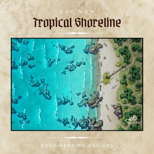 DnD/RPG Encounter Maps - Tropical Shoreline