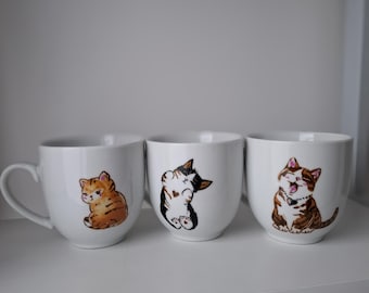 Juego de té personalizado con temática de gatos