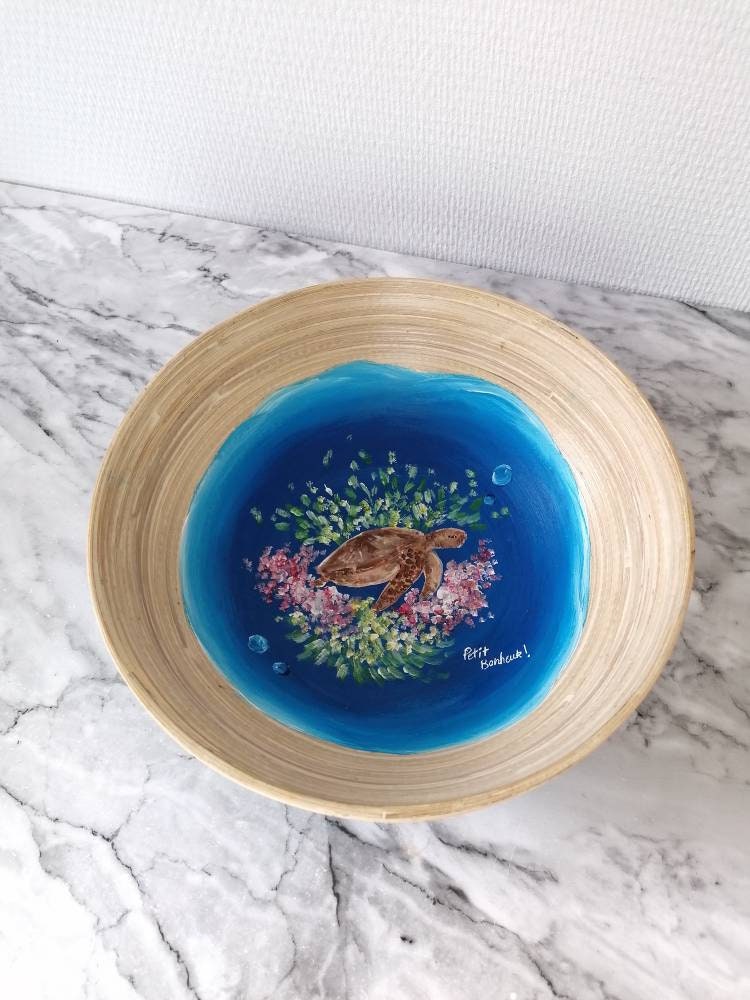 Saladier Décoratif, Peint à La Main