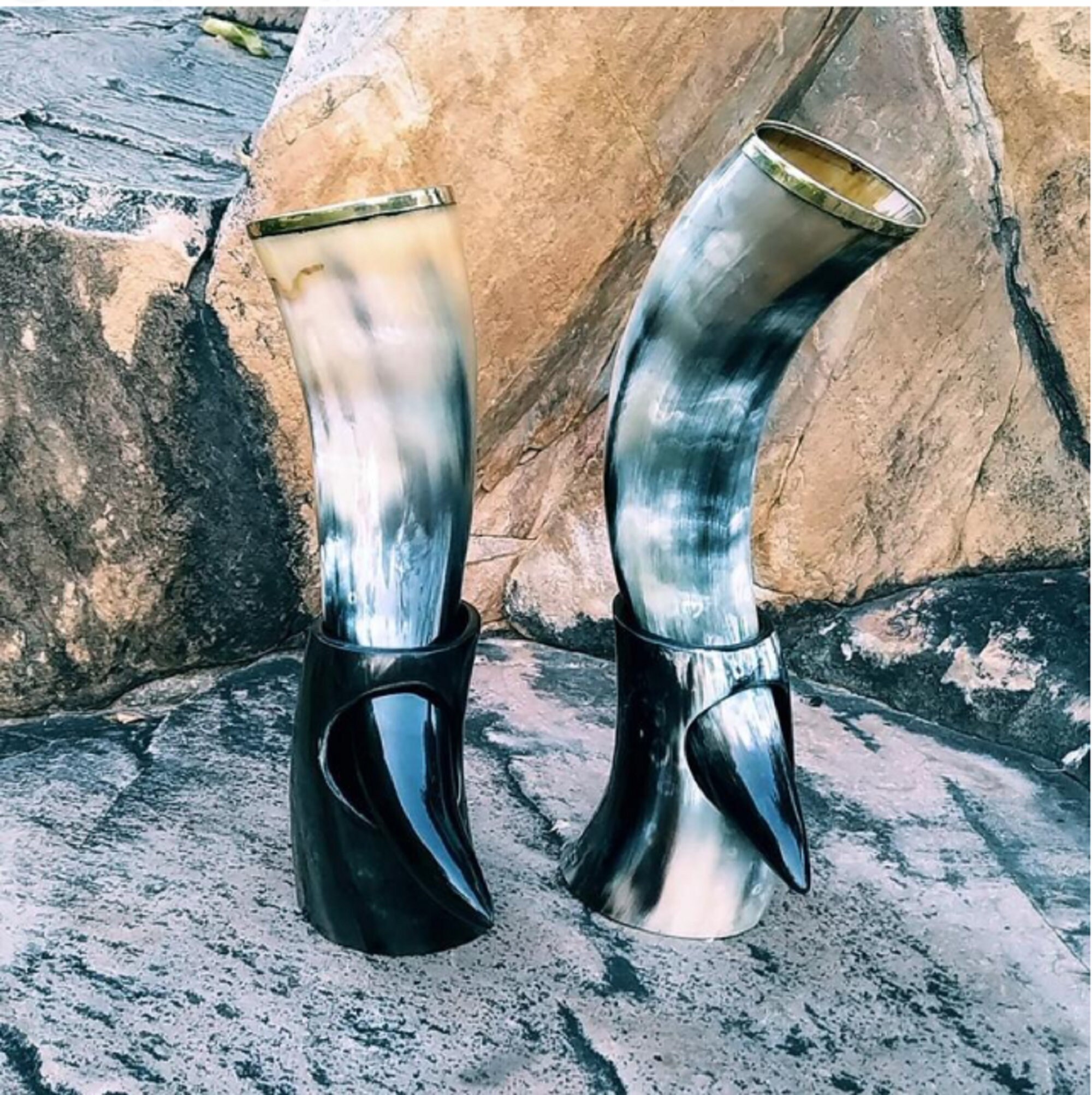 Handcrafted Viking Drinking Horn Goblet Natural Horn BEER Etsy