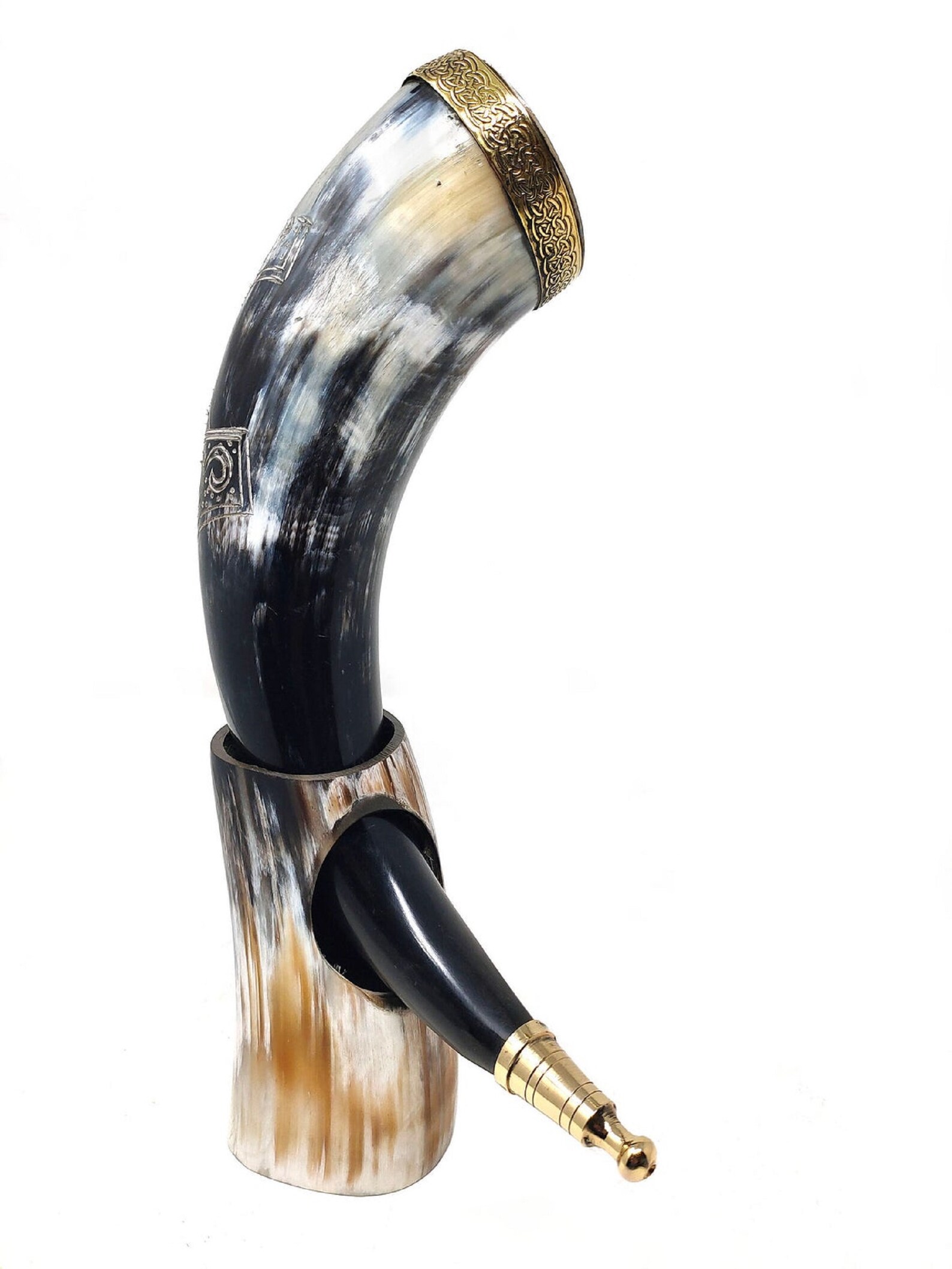 Handcrafted Viking Drinking Horn Goblet Natural Horn BEER Etsy