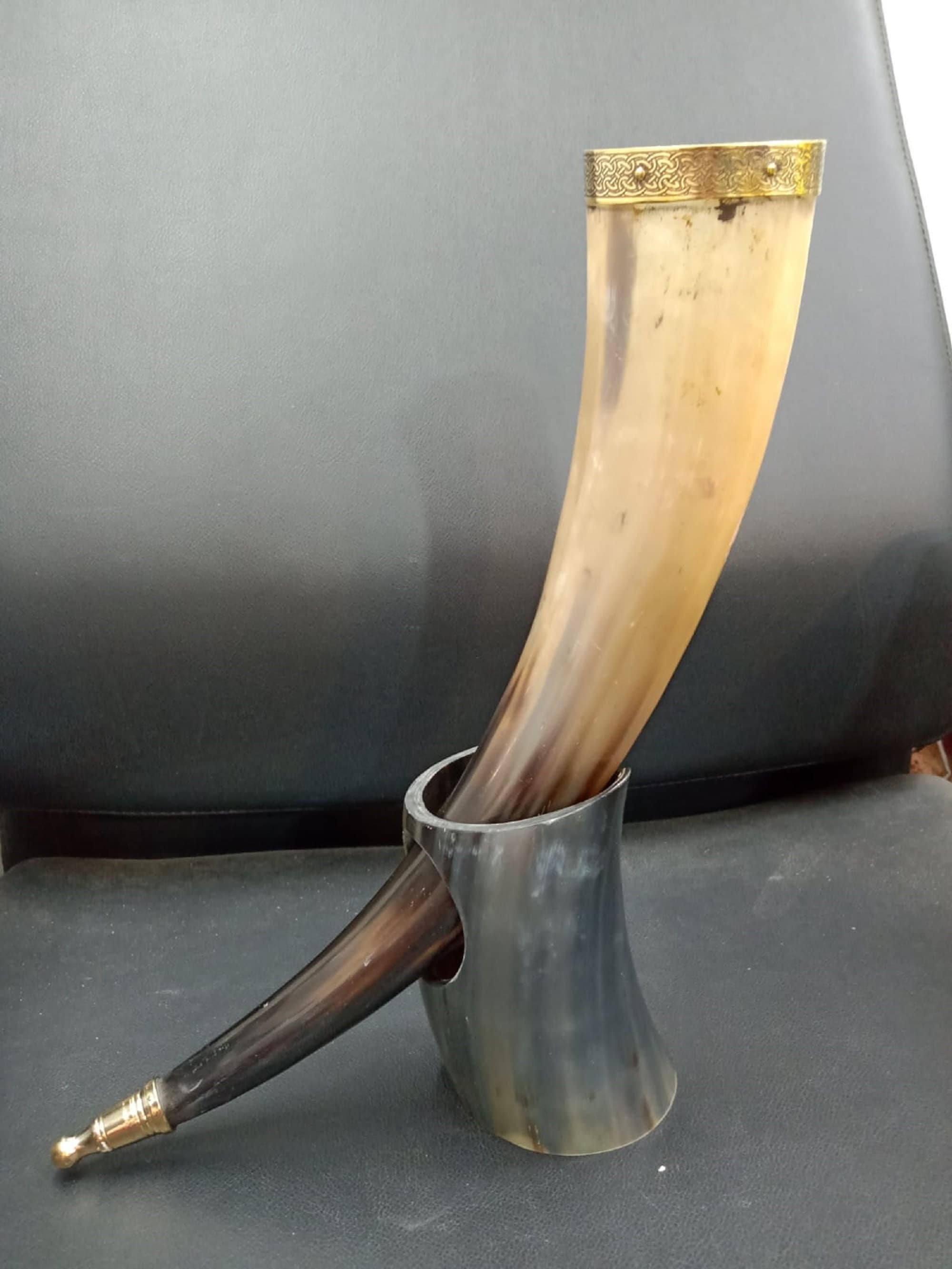 Handcrafted Viking Drinking Horn Goblet Natural Horn BEER MUG Etsy