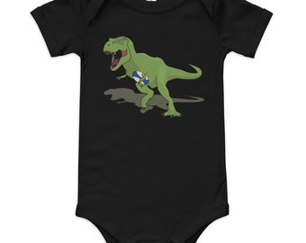 Rugby Dinosaur Personalized Baby short sleeve one piece