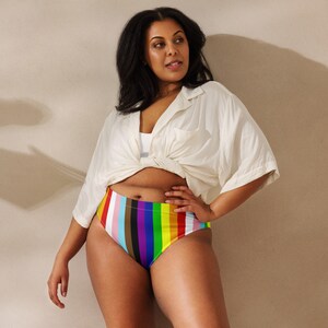 Pride Gerecycled bikinibroekje met hoge taille