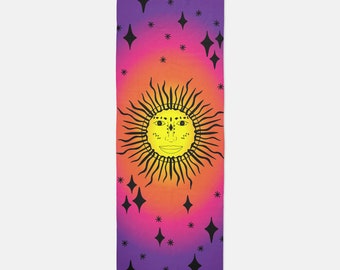 Sunset Sun and Stars Yoga Mat Towel