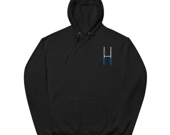 Embroidered Rugby Uprights Unisex fleece hoodie