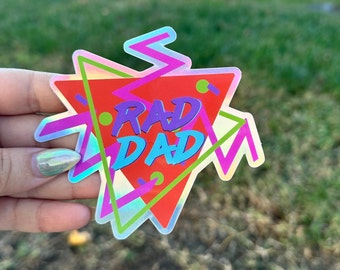 Rad Dad Holographic Bumper Sticker New Dad