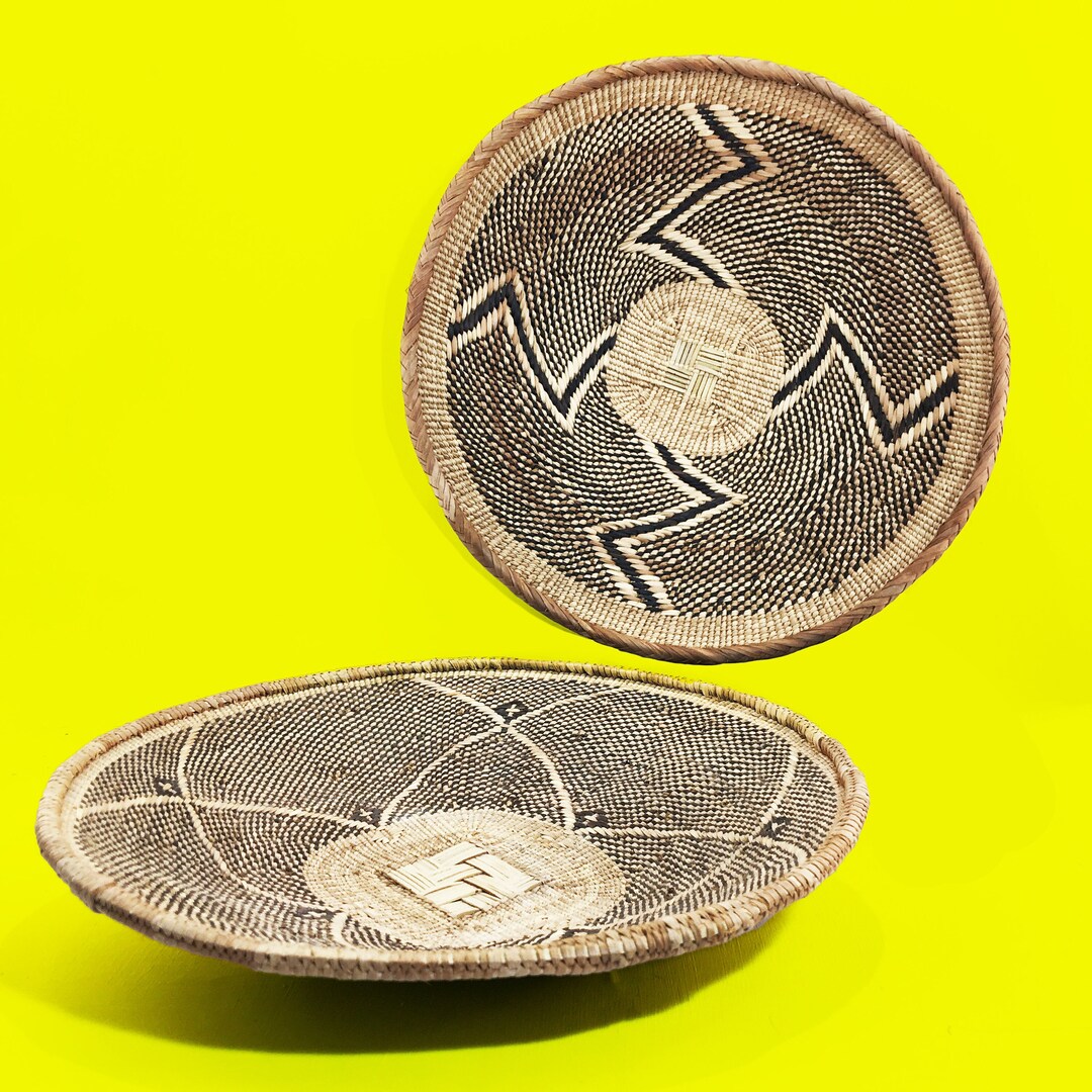 Woven Wall Basket Pair Tonga Basket Wall Binga Rattan Natural Wall Decor Etsy UK