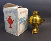 Soviet Vintage Russian Souvenir Samovar, NEW Souvenir Decorative Brass Kettle Teapot 1989, Small Decorative Samovar USSR.