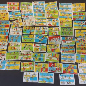 Vintage Bubble Chewing Gum Wrappers Donald Duck 1990s.Gum inserts Goofy. set 85 pcs.Mickey Mouse chewing gum liners