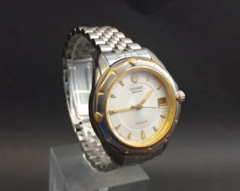Orologio da polso vintage Orient Titanium, orologio automatico giapponese, raro orologio giapponese, Orient classico