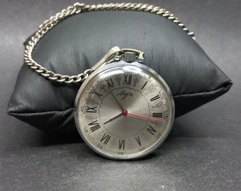 Soviet Vintage Pocket Watch Luch, USSR Mechanical Pocket Watch Luch, Russian Watches