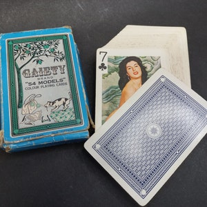 Vintage Sammelspielkarten, schöne Mädchen 1970er Jahre, seltene Spielkarten mit Jokern, tolle Sammelkarten