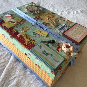 HOME-LIFE-thema! Handgemaakt, speciaal voor jou! 'Keep-sake&giftingbox'/'Cadeaukaartdoos', allemaal verfraaid 'van binnen naar buiten' GEEN 'deksel' niet gedraaid!
