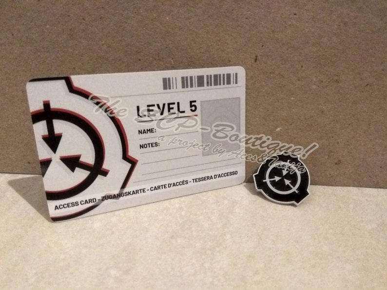SCP Foundation Pack 1.0  2 Secure Access Cards & SCP Logo Pack 1.0 (Black Pin)