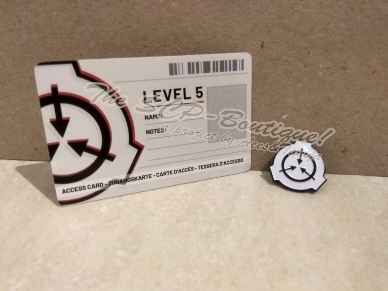 SCP Foundation Pack 1.0  2 Secure Access Cards & SCP Logo Pack 1.0 (White Pin)