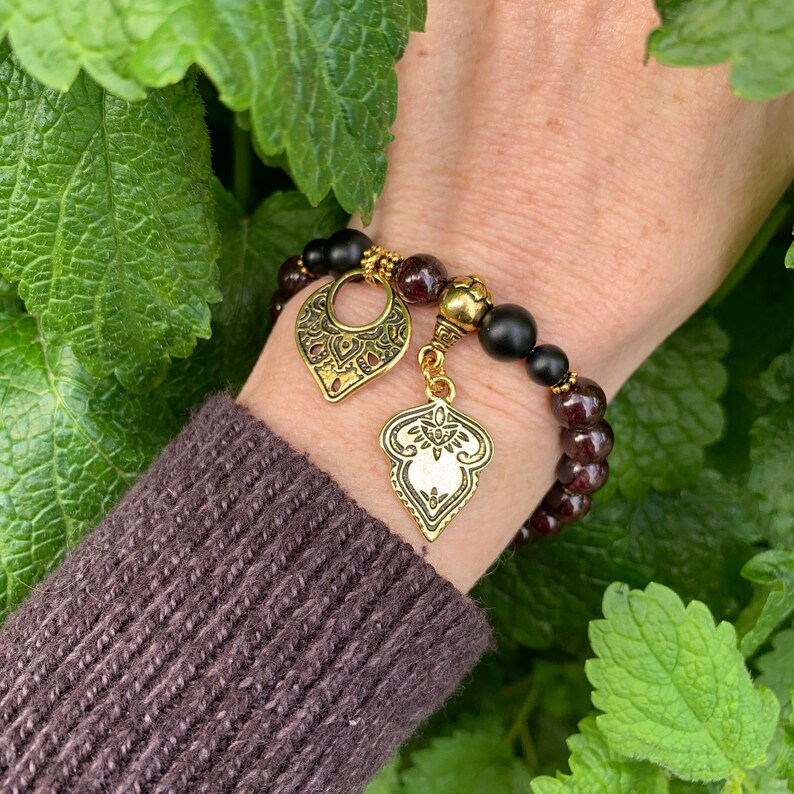 & Black Onyx Stretch Etsy