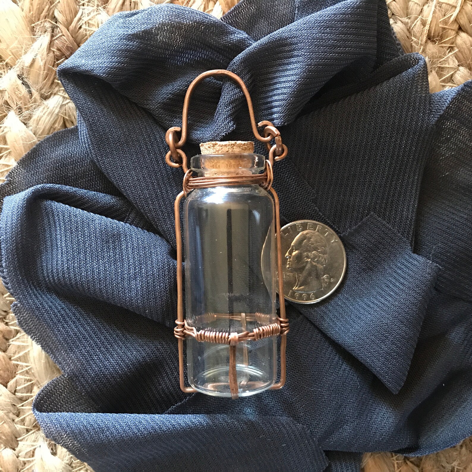 Wire Wrapped Bottle Wire Wrapped Pendant Bottle Etsy
