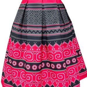 Hmong-inspired skirt (Size M, length 23, elastic waist, see descr for size info)