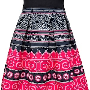Hmong-inspired skirt (Size M, length 20.5, elastic waist, see descr for size info)