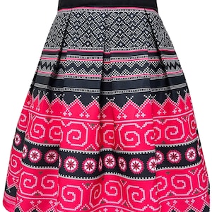 Hmong-inspired skirt (Size M, length 21, elastic waist, see descr for size info)