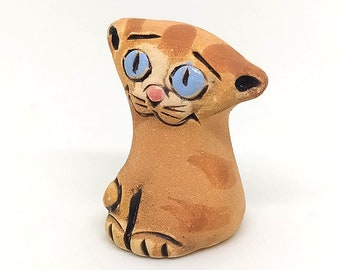 Pet, Ceramic Figurine Red Cat, Handmade Ceramic Figurine, Made in Ukraine, Ceramic Animals, Cat Collection, Home Decor, Miniature, Gift for Mom