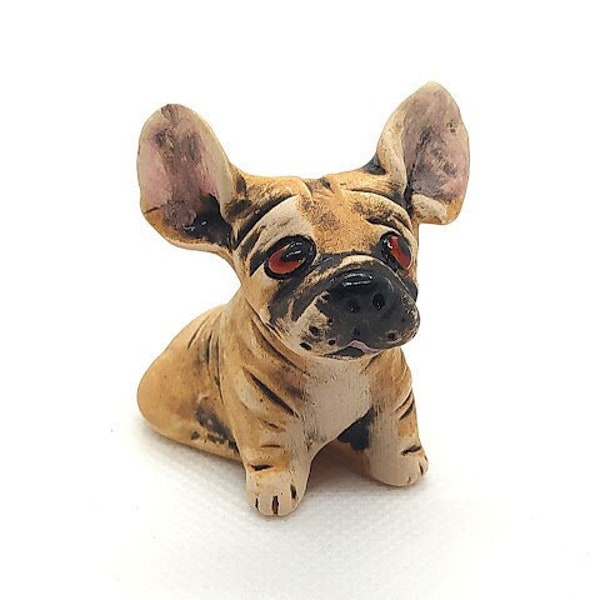 French Bulldog Ceramic Figurine, Made in Ukraine, Handmade Pottery Sculpture, Collectible Gift, Home Decor, Gift for Kids, Animals Figurine