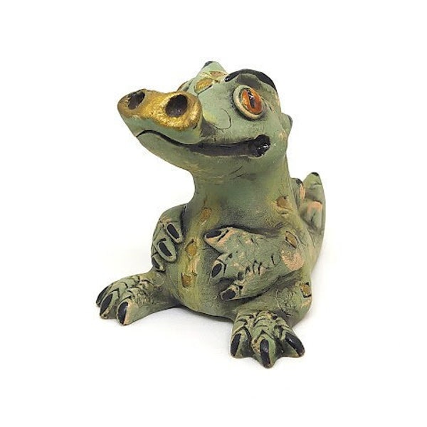 Ceramic Figurine Crocodil, Alligator,Handmade Ceramics,Pottery Sculpture,Collectible Gift,Made in Ukraine Decor,Animals Figurine,Art decor