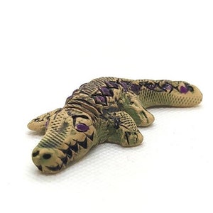 Keramikfigur Krokodil, Alligator, handgemachte Keramik, Tiersammlung, Miniatur, hergestellt in der Ukraine, Tierfigur, Kunstdekor,