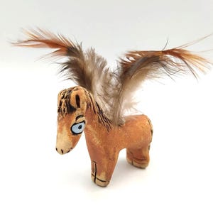 Ceramic Figurine Pegasus,Handmade Ceramics,Pottery Sculpture,Souvenir, Collectible Gift,Home Decor,Muse,Animals Figurine,Art Decor Miniature