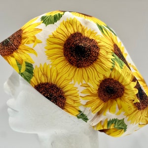 Sunflower Womens Euro Style Scrub Cap; Surgical Cap; Surgical Hat; Nurse’s Hat; Nurse’s Cap