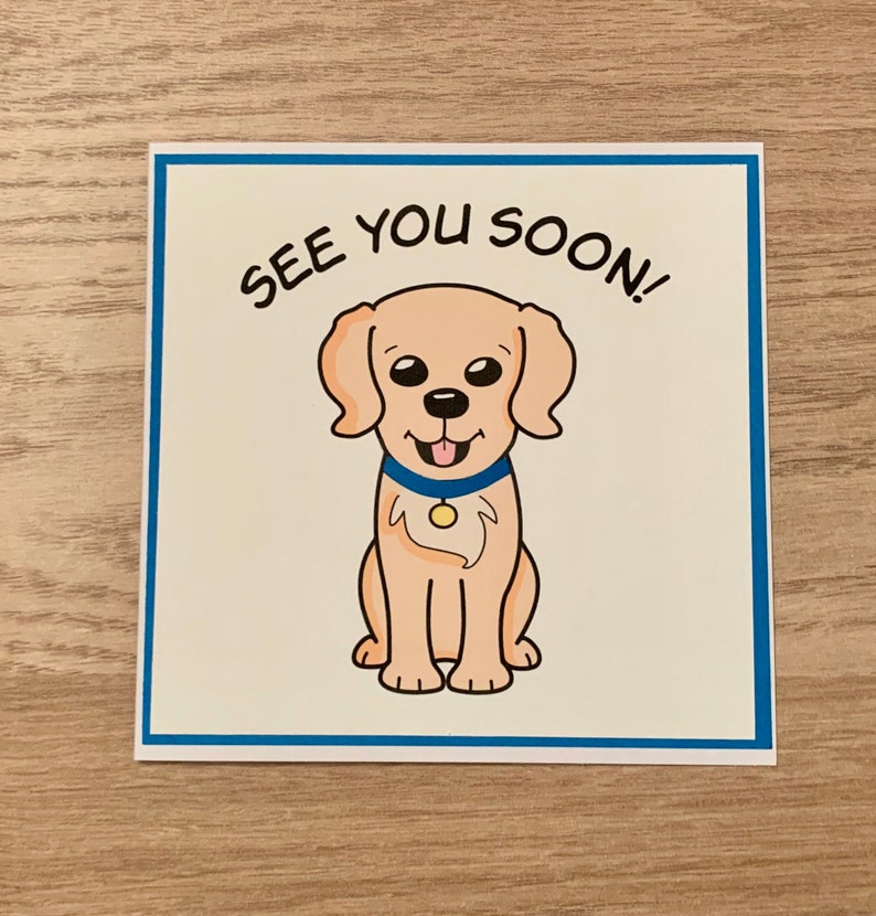Handmade 'See You Soon' Cute Doggo Card | Etsy