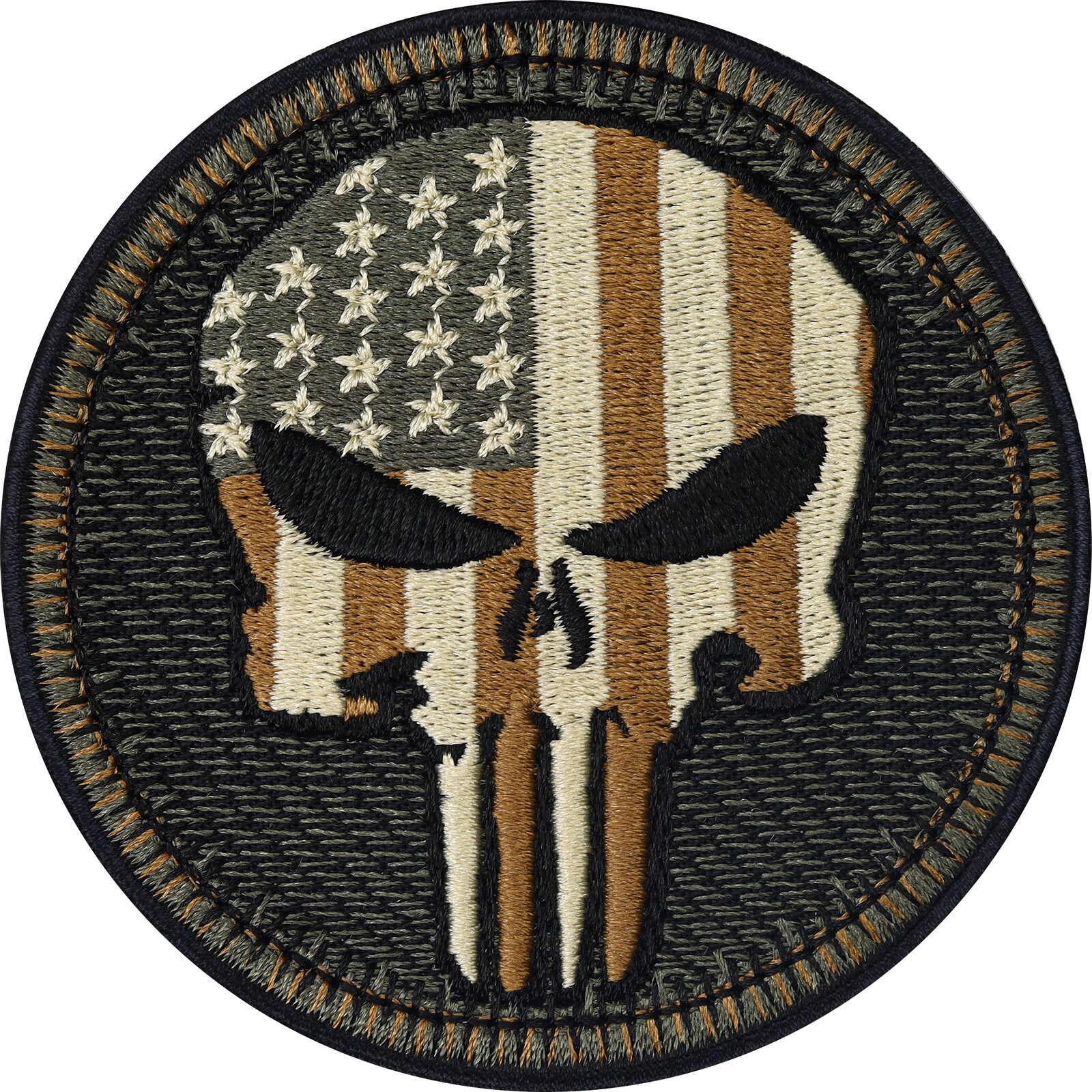 Embroidered Iron On Patch for Punisher Skull-Shaped Patch Toothy Skull  Patch Skull Patch with Red Eyes Biker Stripes on The Jacket Iron On Patch  Pride