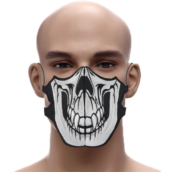 Skull Skull Head Mask Biker Rocker Reusable Mouth-nose - Etsy