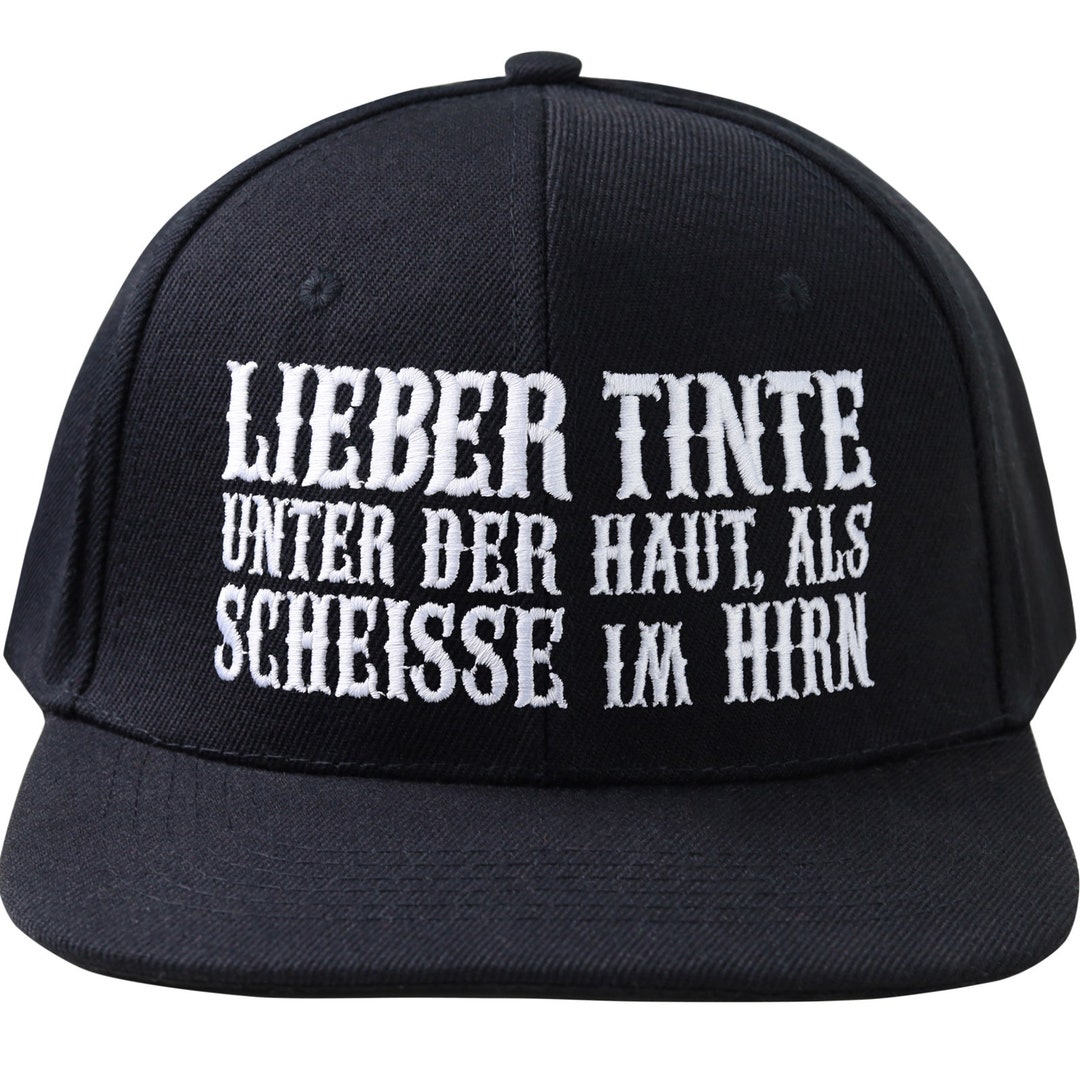 Snapback Kappe mit Tattoo Spruch Cap mit Spruch unisex Basecap schwarz
