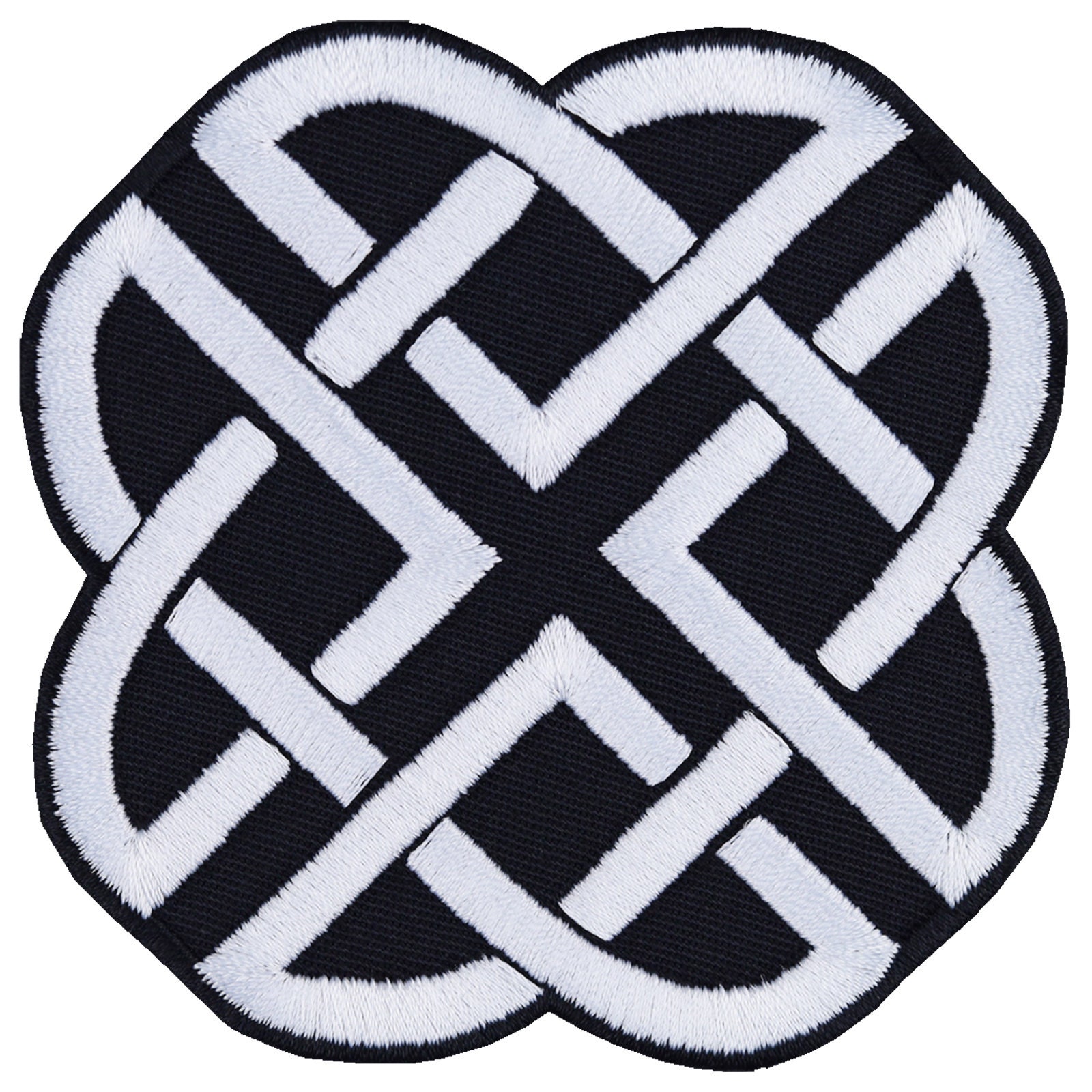 Buddhist Eternal Knot Patch Embroidered Iron on Buddhism Eternal Knot Fabric  Patch 