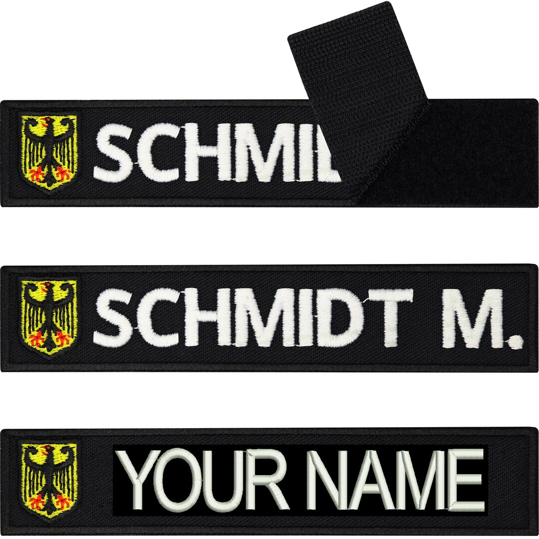 German Eagle Patches Name Tags Velcro Patch Personalized 125x25mm Etsy