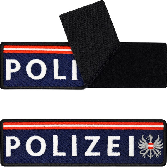 Polizei Patches Klett Patch Police Polizei Patch mit Klettverschluss  125x35mm - .de