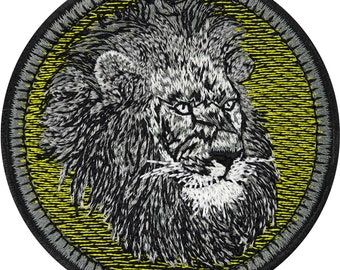 Sew-on/patch lion iron-on lion head embroidered climate protection sticker