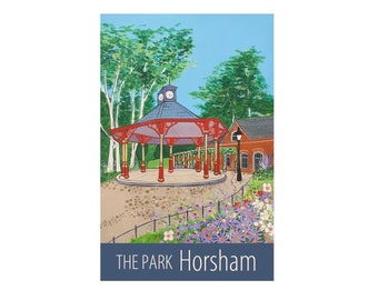 Horsham Park travel poster print by Susie West