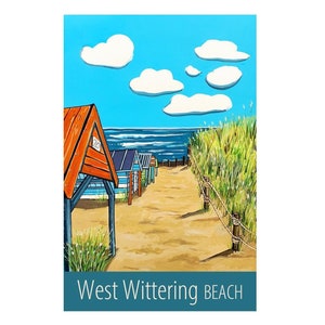 West Wittering Beach travel poster print by Susie West