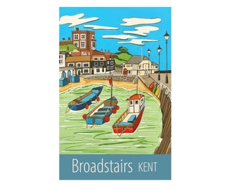 Broadstairs Kent travel poster print by Susie West